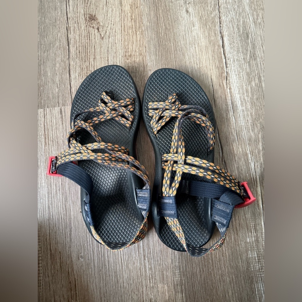 Chaco ZX Classic Double Strap Strappy Sandals Black Orange Multi Color Size 7 - Picture 11 of 12
